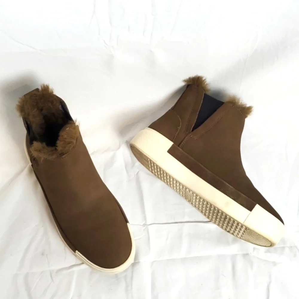 J/Slides Val Khaki‎ Nubuck Fur Lined Waterproof Booties